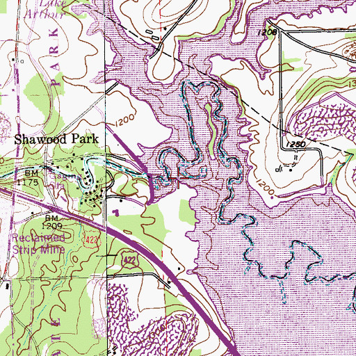 Topographic Map of Duck Point, PA