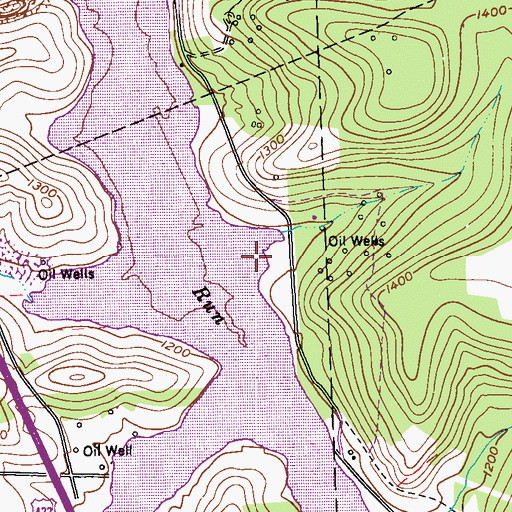Topographic Map of Muskrat Cove, PA
