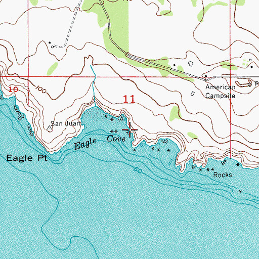 Topographic Map of Golden Point, WA