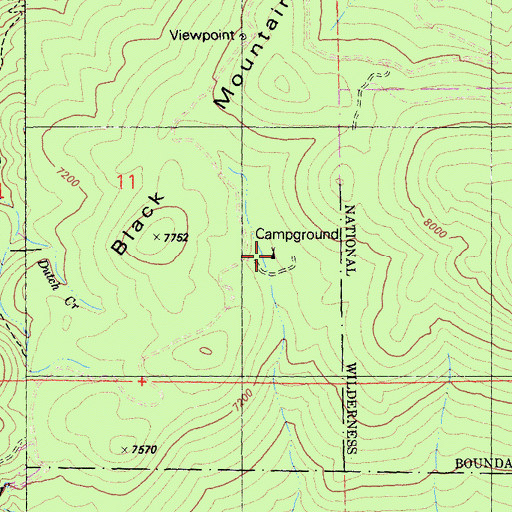 Topographic Map of Black Mountain Group Campground, CA