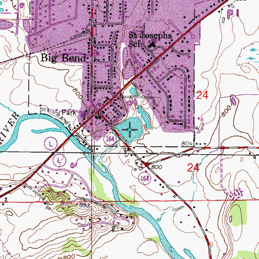 Topographic Map of Big Bend Pond, WI