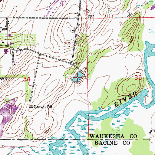 Topographic Map of Norris Pond, WI