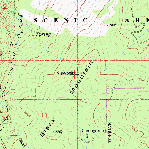 Topographic Map of Fairview Point Scenic Viewpoint, CA