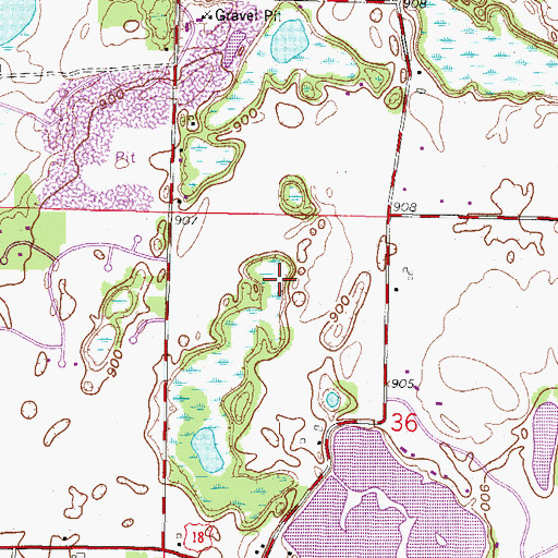 Topographic Map of Spahn Lake, WI
