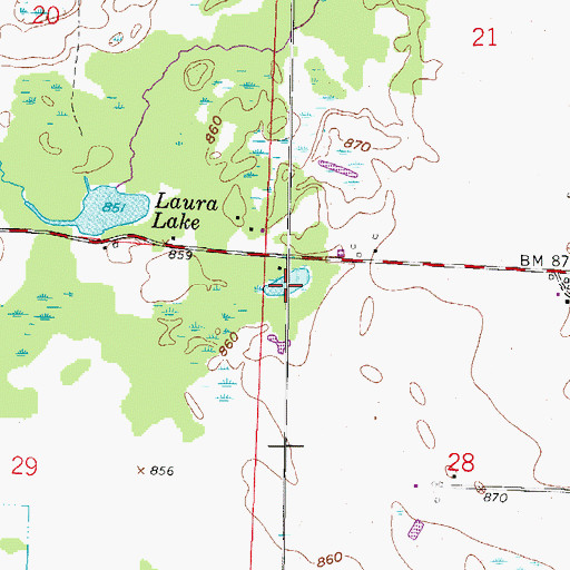 Topographic Map of Sybil Lake, WI