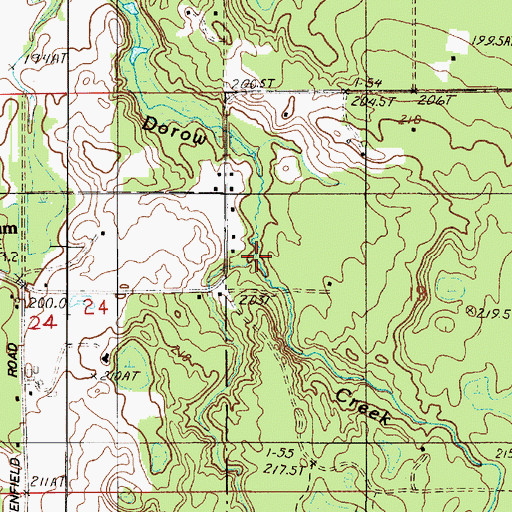 Topographic Map of Two Sisters Creek, MI