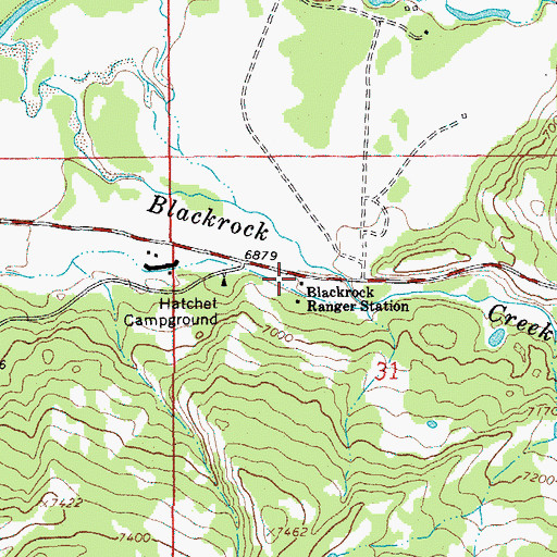 Topographic Map of Blackrock Ranger District Office, WY