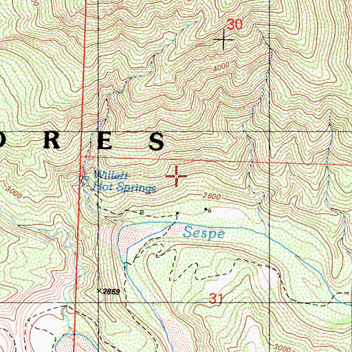 Topographic Map of Willet, CA