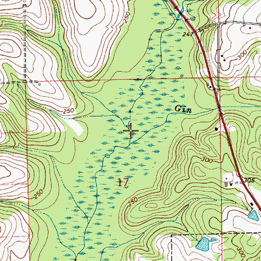 Topographic Map of W F Jackson Lake, AL