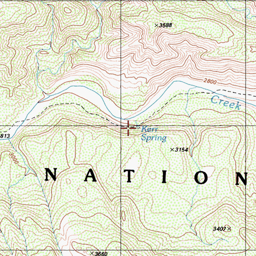 Topographic Map of Kerr Spring, CA