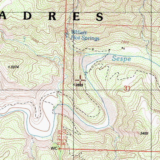 Topographic Map of Thatcher Campground (historical), CA
