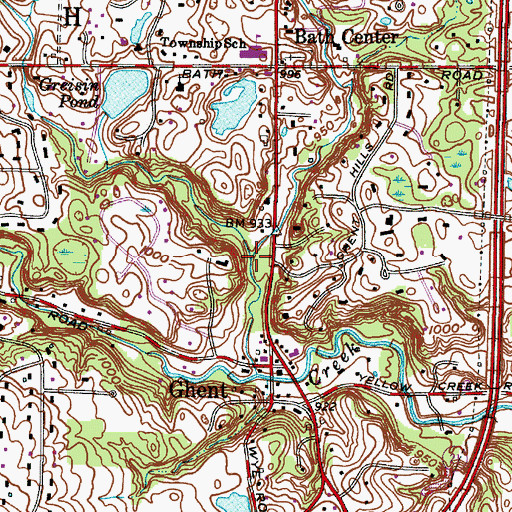 Topographic Map of Bath Creek, OH