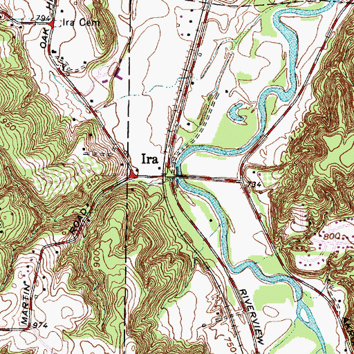 Topographic Map of Ira Creek, OH