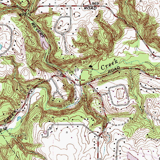 Topographic Map of Revere Run, OH