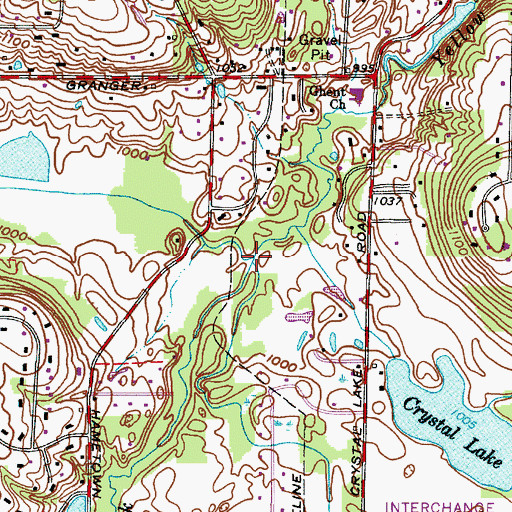 Topographic Map of West Fork Yellow Creek, OH