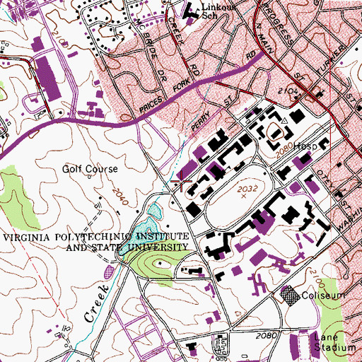 Topographic Map of Hahn Hall - North Wing, VA