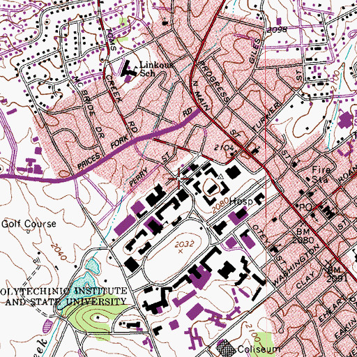 Topographic Map of Kelly Hall, VA