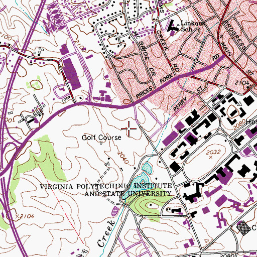 Topographic Map of The Inn at Virginia Tech and Skelton Conference Center, VA