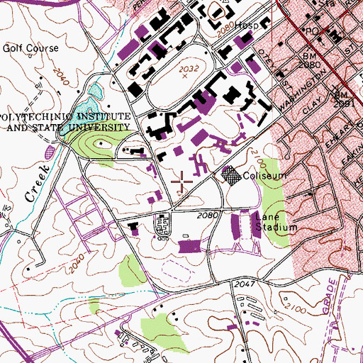 Topographic Map of New Hall West, VA