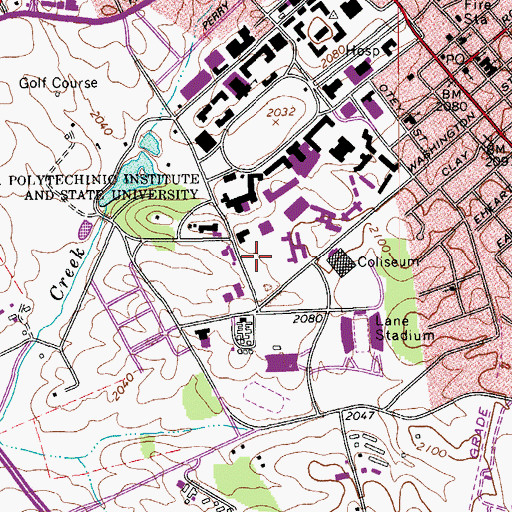 Topographic Map of Harper Hall, VA