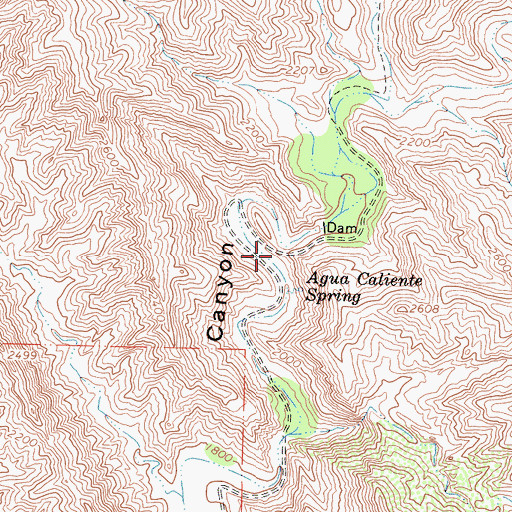 Topographic Map of Big Caliente Recreation Site, CA