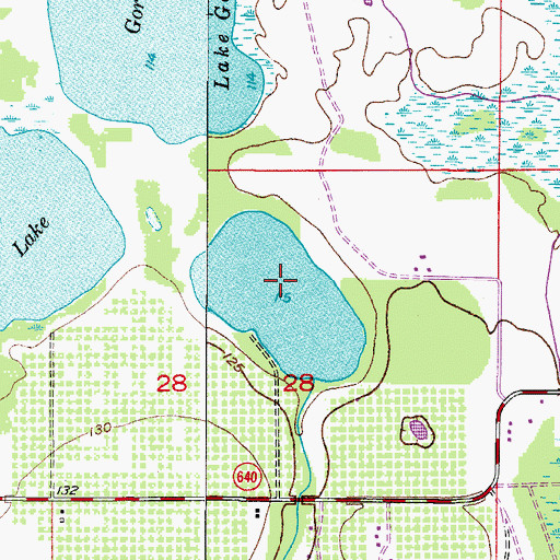 Topographic Map of South Lake Gordon, FL