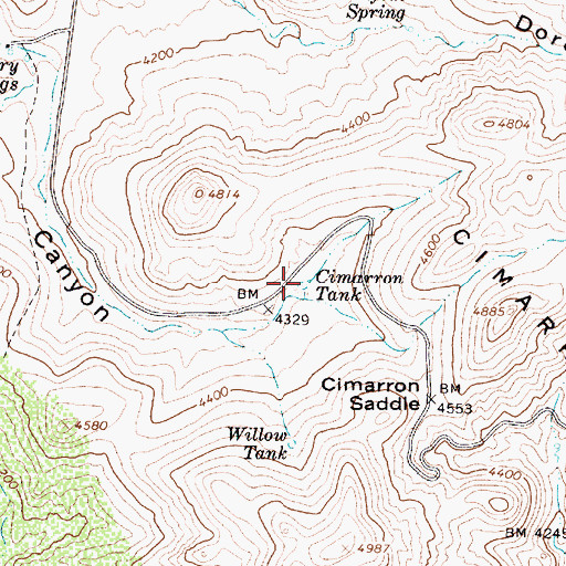 Topographic Map of Cimarron Tank, AZ
