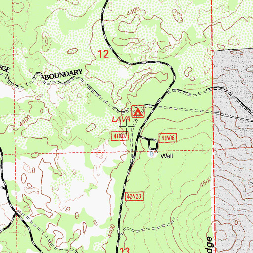 Topographic Map of Lava Campground, CA