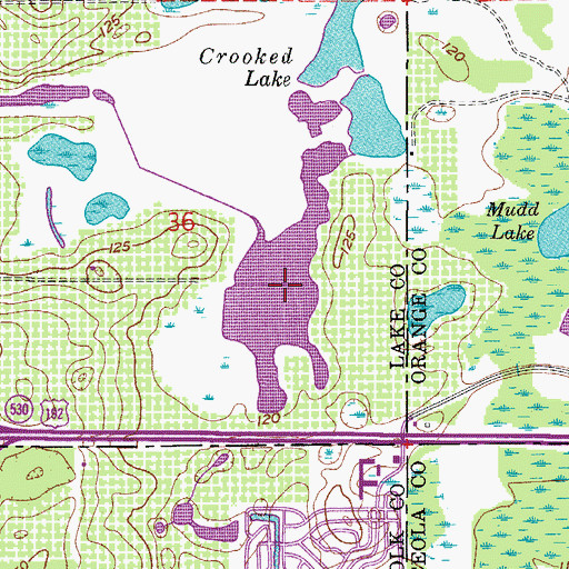 Topographic Map of Cricket Lake, FL