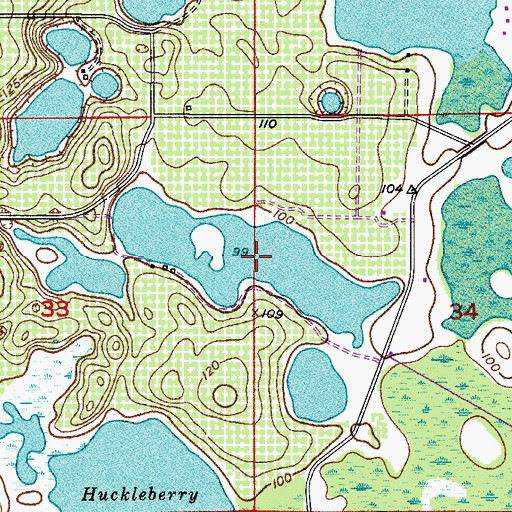 Topographic Map of Saw Grass Lake, FL