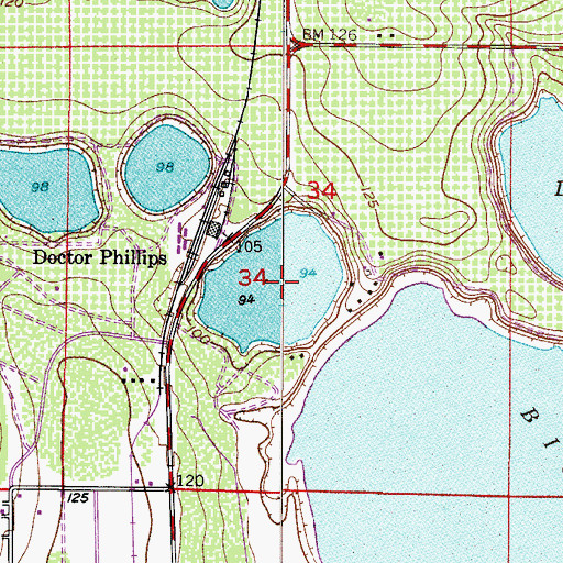 Topographic Map of Lake Serene, FL