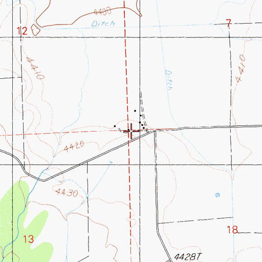 Topographic Map of K Flourney, CA