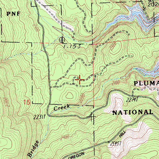 Topographic Map of Burnt Bridge Campground, CA