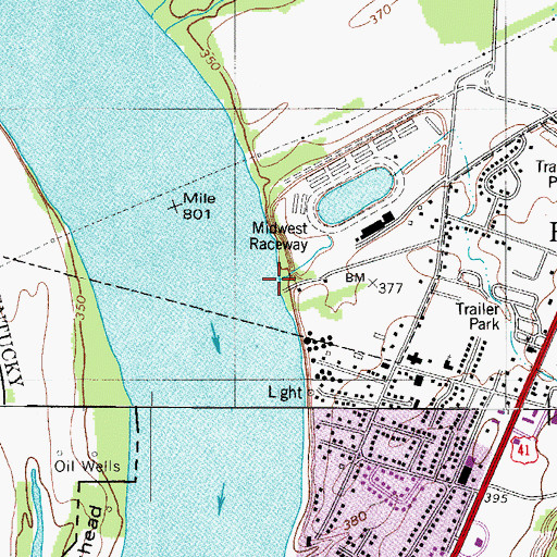 Topographic Map of Audubon Park Creek, KY