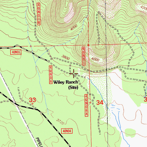 Topographic Map of Wiley Ranch Recreation Site, CA
