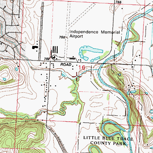 Topographic Map of North Fork Crackerneck Creek, MO