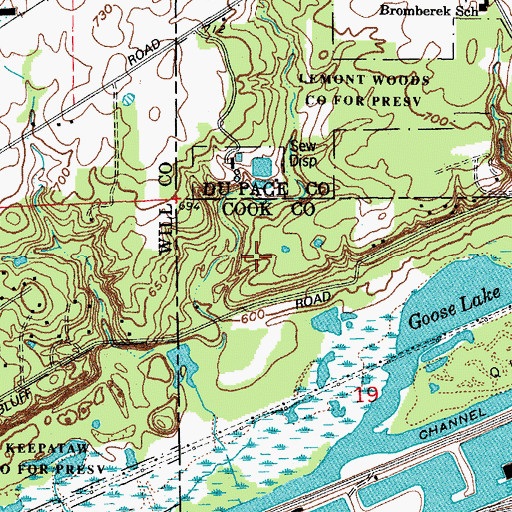 Topographic Map of Black Partridge Woods, IL