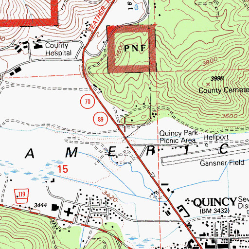 Topographic Map of Gasner Park Picnic Area, CA