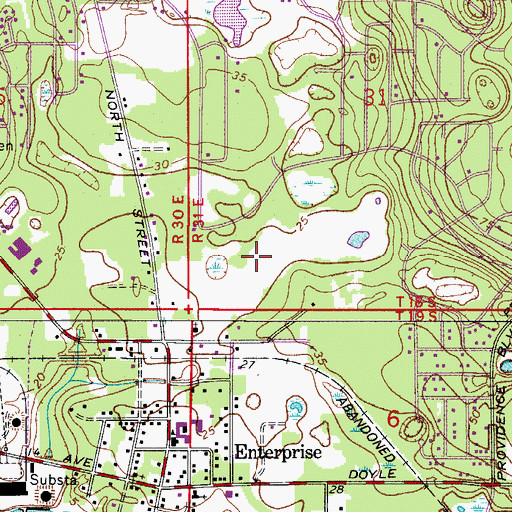 Topographic Map of Basswood Lake, FL