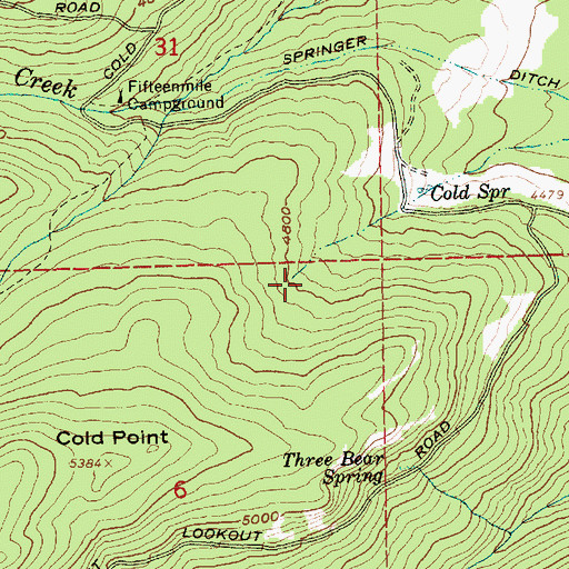 Topographic Map of Shadley Spring, OR