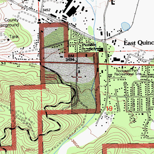 Topographic Map of Quincy District Ranger Office, CA