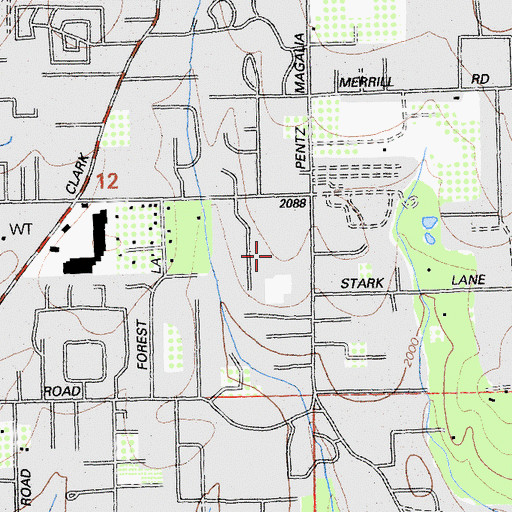 Topographic Map of Ponderosa Elementary School, CA