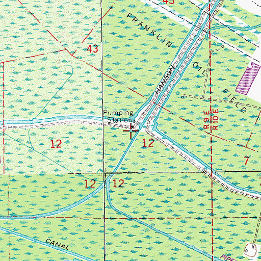 Topographic Map of Bayou Teche National Wildlife Refuge, LA