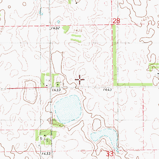 Topographic Map of Bon Homme County Waterfowl Production Area, SD