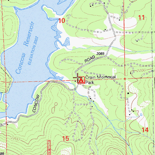Topographic Map of Crain Memorial Park, CA