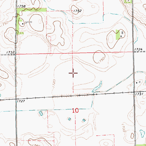 Topographic Map of Brookings County Waterfowl Production Area, SD