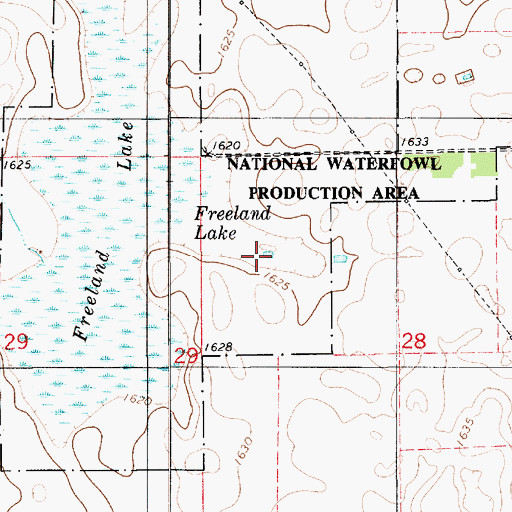 Topographic Map of Brule County Waterfowl Production Area, SD