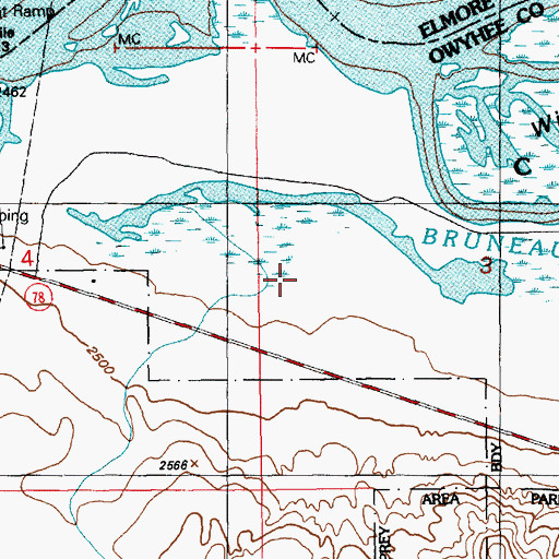 Topographic Map of C J Strike Wildlife Management Area, ID
