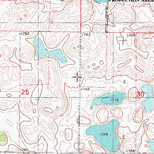 Topographic Map of Campbell County Waterfowl Production Area, SD