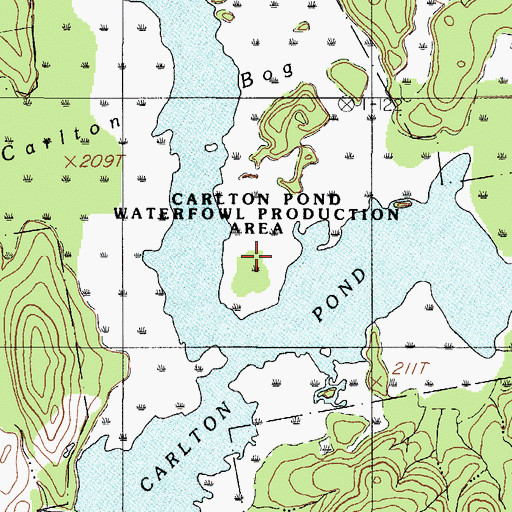 Topographic Map of Carlton Pond Waterfowl Production Area, ME